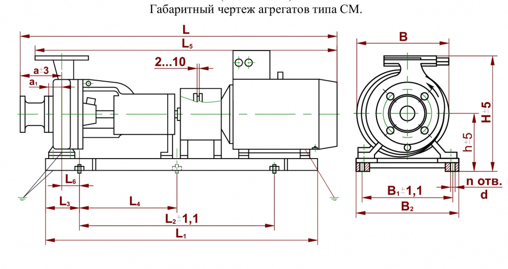 Габаритный чертёж агрегата СМ.jpeg Габаритный чертёж агрегата СМ.jpeg